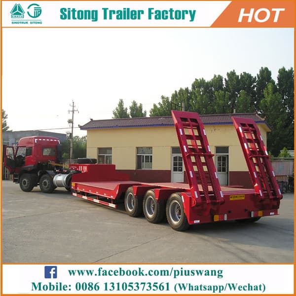 Heavy duty 3 axles 50_120 tons low bed trailer for sale